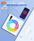 Smart LED Strip Lights RGB 5050 Tuya WiFi Zigbee Phone Control USB LED Flexible Ribbon Tape for TV Backlight Room Home Party