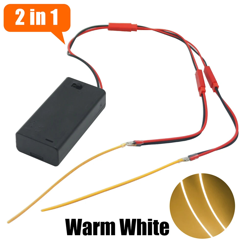 3V 110mm 190mm 300mm LED COB Filament Flexible Battery Lamp White Green Ice Blue Pink Retro Edison Bulb Parts LED Diode Decor