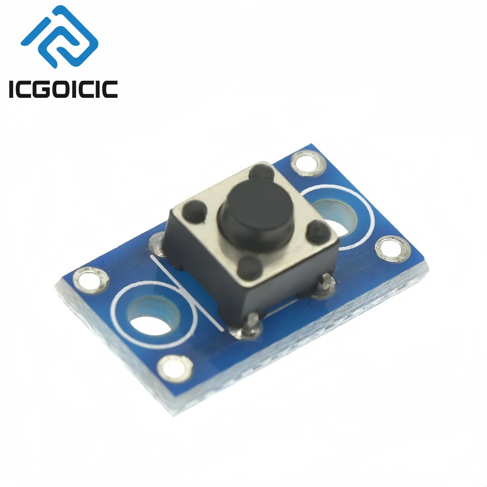 1-100PCS 6x6mm Tact Switch Module – Momentary Push Button with PCB Board for Arduino STM32 Projects