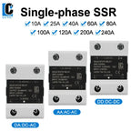 LCTC Solid State Relay DC TO AC AC To AC DC To DC Single Phase SSR 10A 25A 40A 60A 80A 100A 120A 200A 240A Zero-crossing Relay
