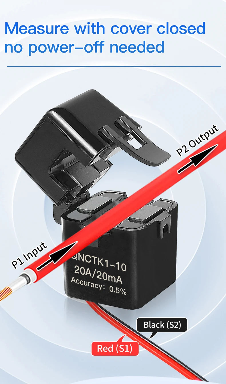 Split Core Current Transformer QNCTK1-16 2000:1 100A 50mA 2500:1 100A 40mA 33.33mA Open Type CT Clamp Current Sensor