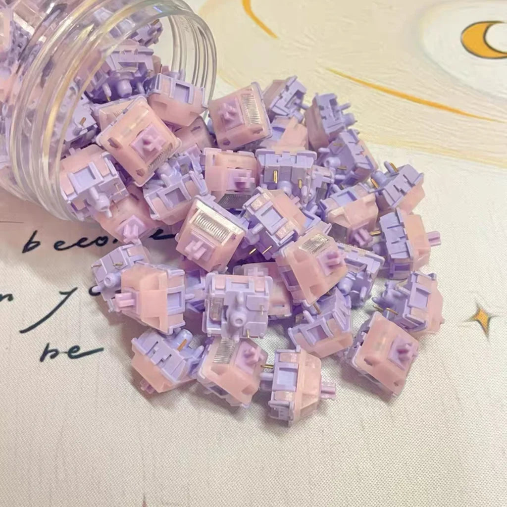 MMD Princess V5 Ultra Switch Linear Tactile 5Pin 38/45/53/48/60g Mechanical Keyboard Switches HIFI Milk Shell SMD Factory lubed
