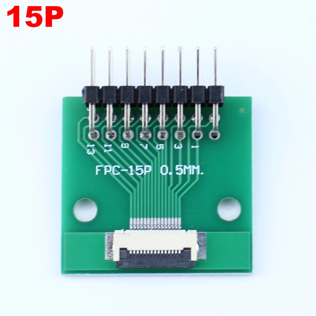 1pcs 4P-- 50P 0.5mm Pitch Connector SMT Adapter to 2.54mm 1.00 Inch Hole FPC FFC Cable Welded Board + Double Row Straight Pin