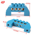4/6/8/10/12 Positions Terminal Block Connector Strip Brass Ground Neutral Bar Electrical Distribution Wire Screw Terminal Blue