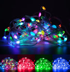 DC24V 1000ct SK6812/WS2811 LED Pebble String Light RGB Addressable Full Color Clear Wire IP65 3D 360 Degree Light-emitting