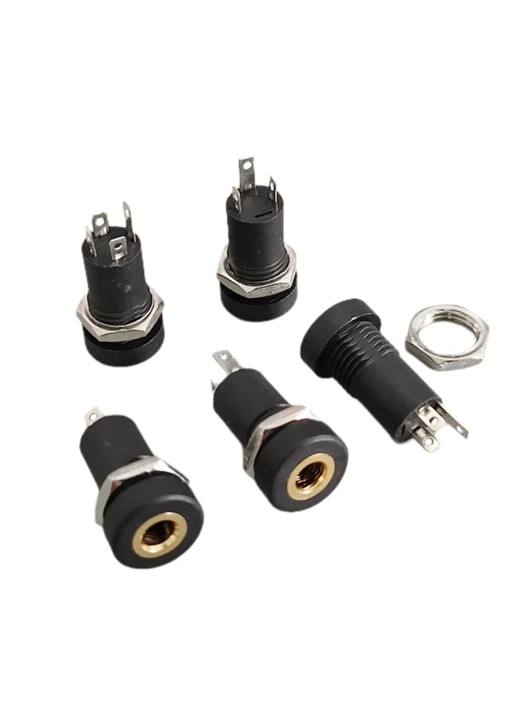 2/5/10Pcs PJ392A 3.5mm Stereo Audio Jack Socket 3/4 Pole Solder Panel Mount with Nut Female Headphone Connector