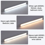 10-60cm USB Rechargeable Ultra-Thin Motion Sensor Light Magnetic Mount  3-Color Adjustment Under Cabinet Light for Home Office