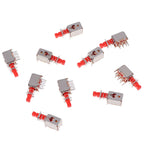 10pcs PS-22F03 Right Angle PCB Latching Push Button Switch DPDT Double Pole 6 Pin Self-locking Key Power Switches