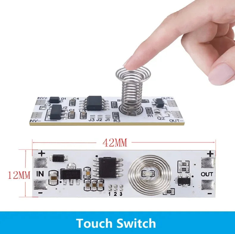 Touch Switch Capacitive Module PIR Motion Sensor 5V-24V 3A LED Dimming Control Lamps Short Distance Scan Sweep Hand Sensor