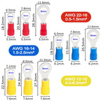 50PCS Ring Crimp Terminals Electrical Wire Connectors M4/M5/M6 Insulation Ferrule Lugs Quick Splice Cables For Connection Screw