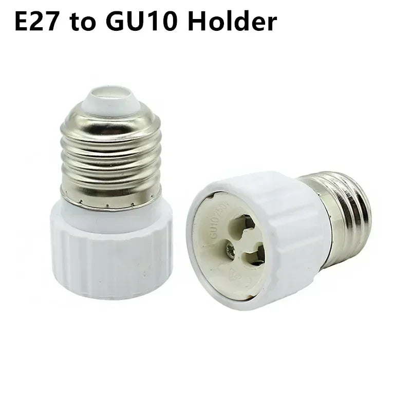 1pc Gu10 E12 E14 E26 E27 G24 GX24Q B22 Fireproof LED CFL Lamp Holder Converter Light Socket Bulb Base Spliter Extension Adapter