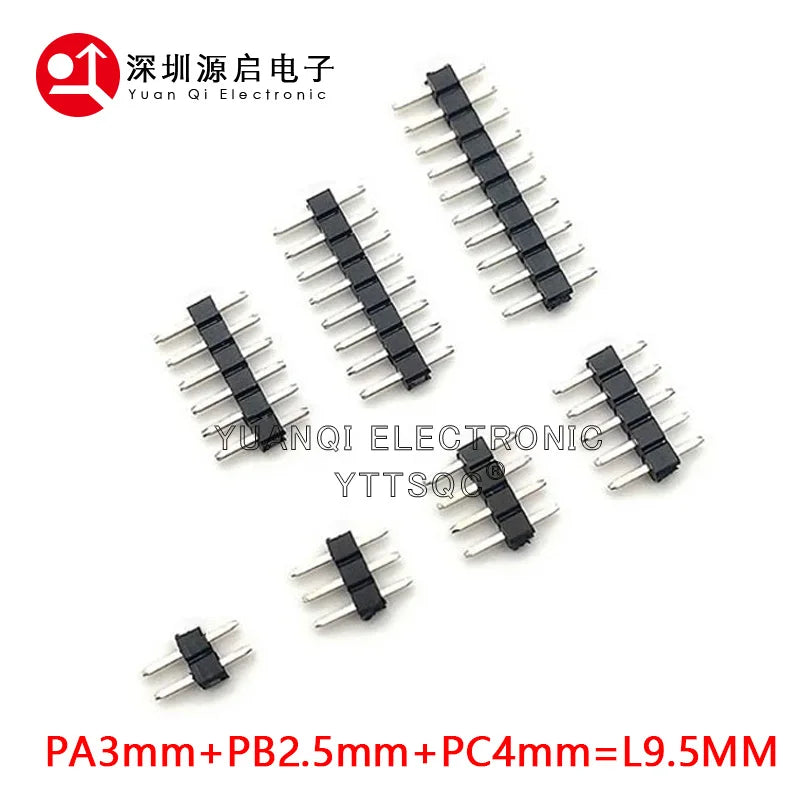 10pairs Male+Female 2.54mm PH5 Single Row Straight 1X2P/5P/6P/10P/15P/40P Short Version Rohs Goldplate PCB Pin Header Connector