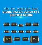 20PCS SMD Schottky Diode SS12 SMA SS14 1N5819 SS24 SB240 SS26 SR260 SS54 1N5824 SS34 1N5822 SR360 SS36 SS110 SB1100 SS2200
