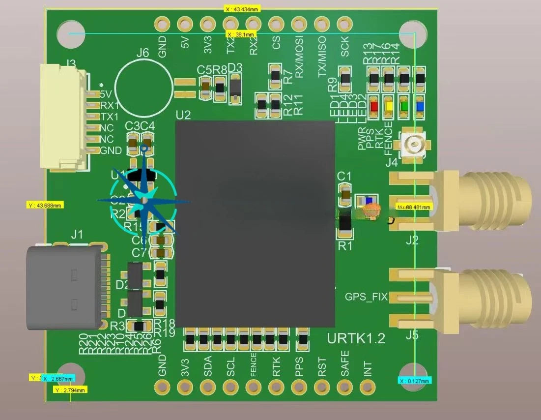 ZED - F9P - 01/02/04 B/15B High Precision Differential Positioning RTK Module pixhawk Pilot X20P