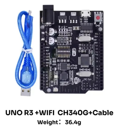 UNO R3 Official ATMEGA16U2/UNO+WiFi R3 MEGA328P Chip CH340G For Arduino UNO R3 Development Board WeMos ESP8266 USB/TYPE-C/Micro