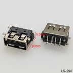5PCS USB2.0 Female USB Socket Connector 4P USB 2.0 4 Pin Female USB 2.0 Transfers Jack For Laptop Notebook Computer USB Type A/B