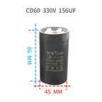 CD60 Refrigerator Freezer Compressor Starting Capacitor 330V 330VAC 53-64UF 72-88UF 108-130UF 145-175UF 161-193UF 189-227UF