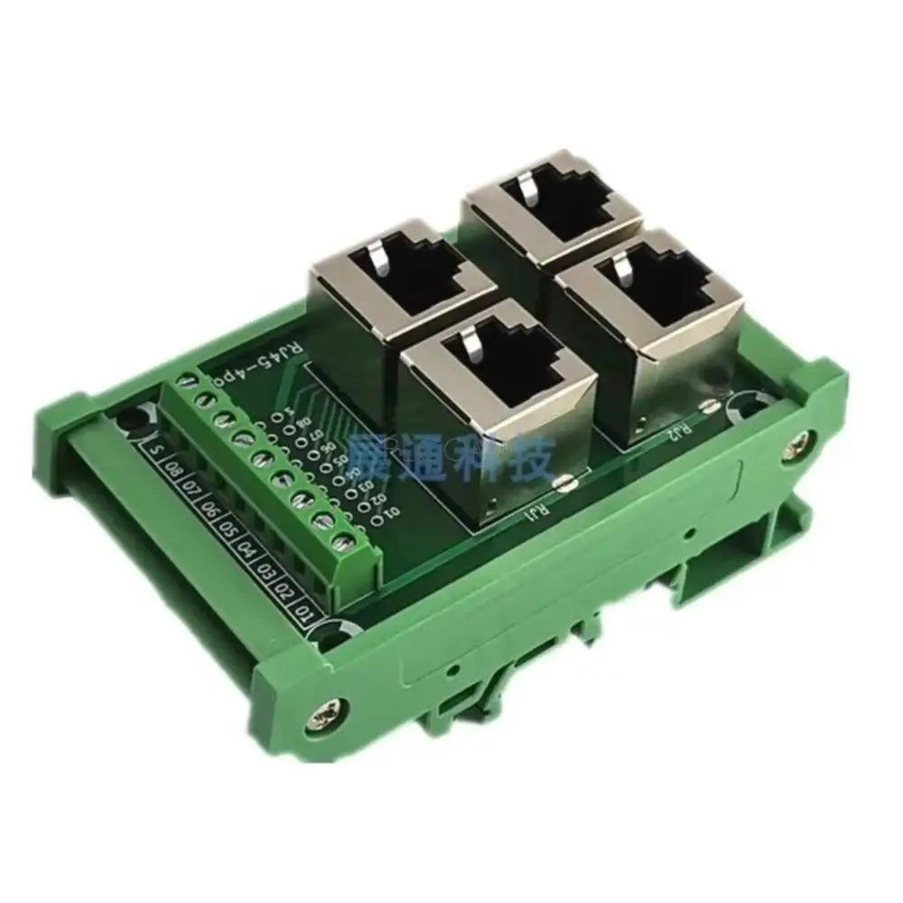 1 To 9 Port RJ45 To Terminals Breakout PCB Board Ethernet LAN Interface Terminal Module Adapter Switch Din Rail Mounting