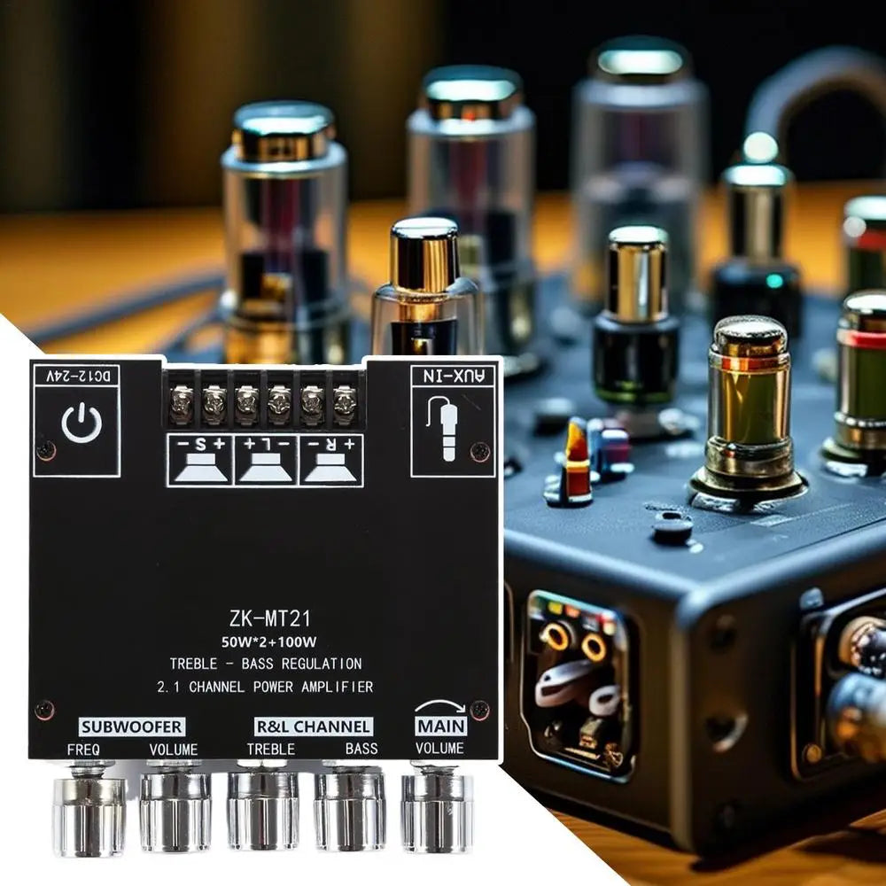 Audio Amplifier Board 2.1 Channel Speaker Amplifier Module 100W Subwoofer AUX Input Portable Wireless Audio Receiver For Store