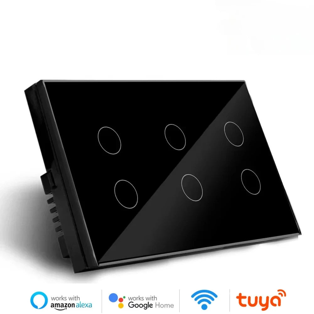 Melery Wifi Smart Tuya Light Switch 4/5/6/8/10 Gang Glass Wall Touch Sensor Alexa Remote Voice Control by Google Home Assistant