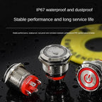 16/19/22mm 20A High Current Metal Push Button Switch IP67 Waterproof LED Light Momentary Latching Car Engine Power Switch Red