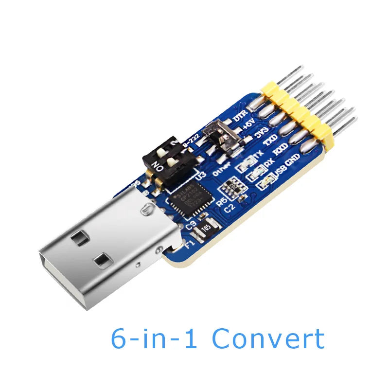 WitMotion USB-UART 6-In-1 Converter, Multifunctional USB-TTL/RS485/232, TTL-RS232/485,232-485)Serial Adapter, CH340/ CP2102 Chip