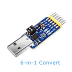 WitMotion USB-UART 6-In-1 Converter, Multifunctional USB-TTL/RS485/232, TTL-RS232/485,232-485)Serial Adapter, CH340/ CP2102 Chip