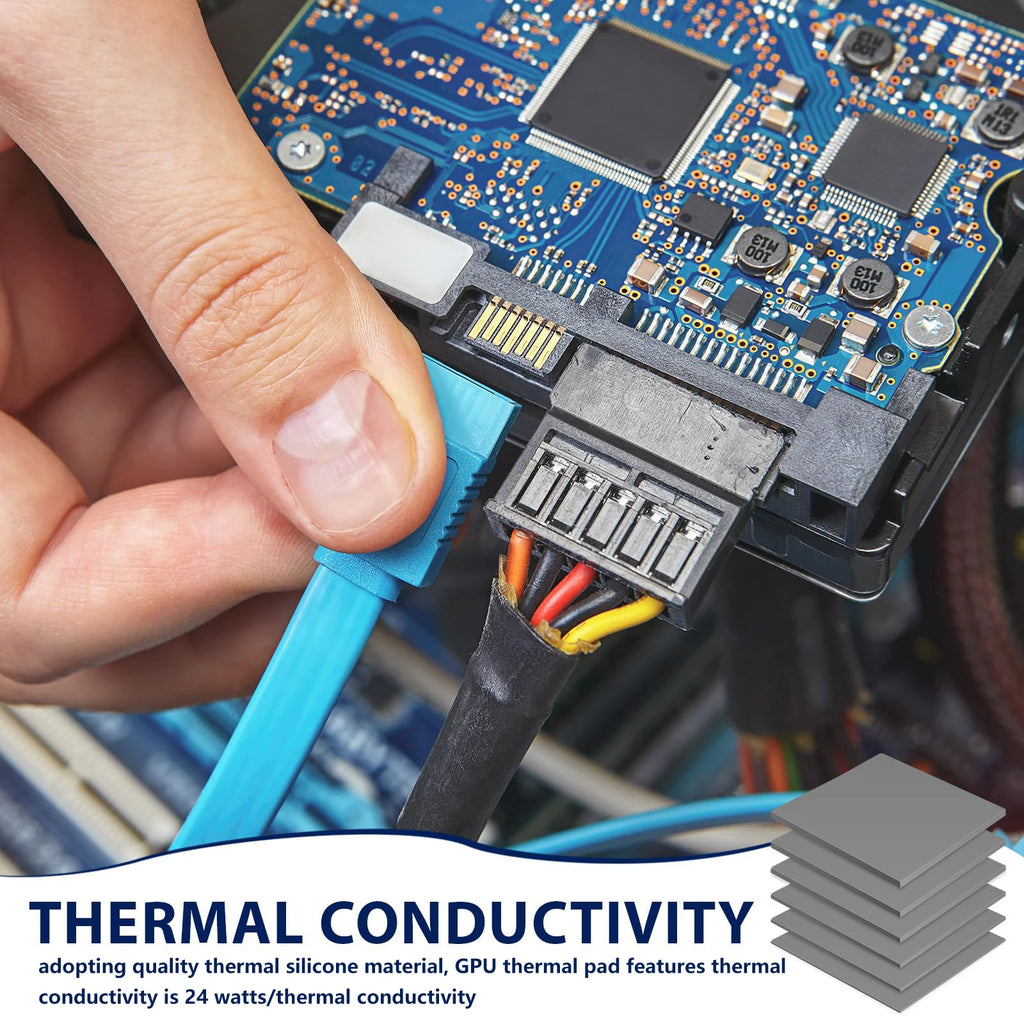 24W/MK GPU CPU Thermal Pad Heatsink Cooling Conductive Silicone Pad 80x40/100x100mm High Quality Thermal Pad thermal insulation