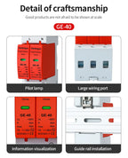 House Lightning Surge Protector AC SPD 1P 2P 3P 4P 40KA 60KA 220V 385V AC Protective Low-voltage Arrester Device ﻿