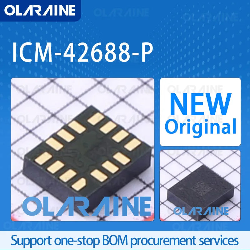 1/5/10Pcs ICM-42688-P LGA-14 original 100% new ic chip IMU- Inertial Measurement Unit I2C, I3C, SPI Voltage 3.6 V Current 880 uA