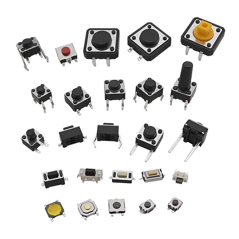 SMD DIP Micro Momentary Tact Switch Self-reset Push Button Micro Switch Assortment Kit for Car Remote Control Tablet