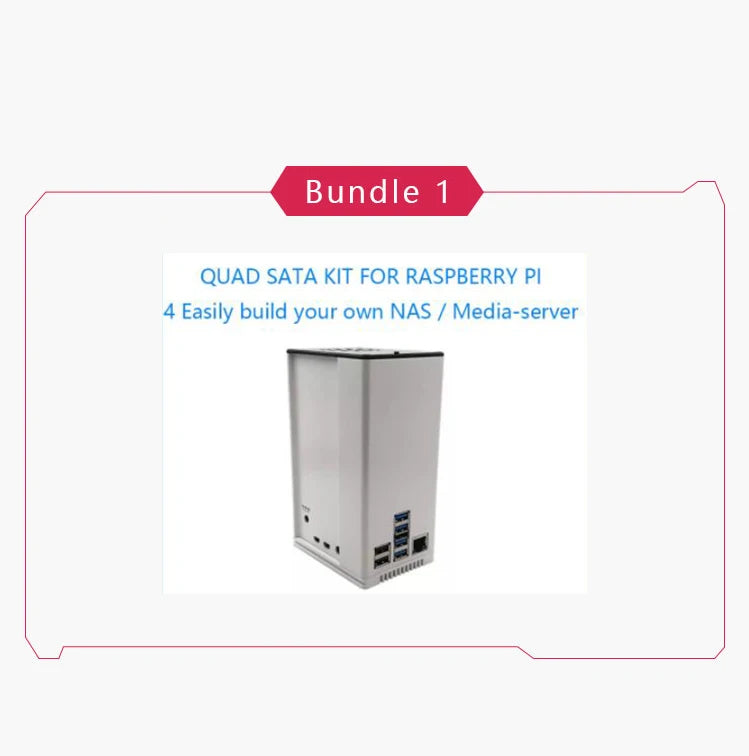 QUAD SATA KIT FOR RASPBERRY PI 4 Easily build your own NAS Network Storage Server KI