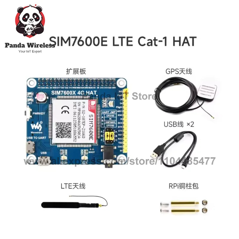 Free shipping Raspberry Pi 4G HAT Expansion Board For LBS Positioning A7670E SIM7600G-H SIM7600CE SIM7600E SIM7600E-H LTE