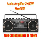 Kebidumei 2*60W Amplifier Bluetooth 5.0 MP3 WMA WAV Decoder Board Wireless Music Audio Modul USB TF FM Radio For Car Speaker