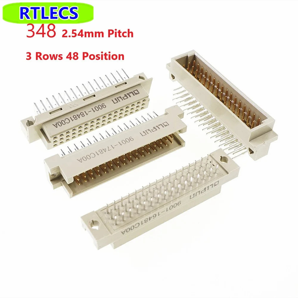 5 Pcs DIN 41612 Connector 20 30 32 48 64 96 Pin Plug Male Female Socket Vertical Right Angle Through Hole PCB Pitch 2.54 MM