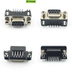 5pcs D-SUB 9 15 25 37 Pin Male Female PCB Connector With Set Screw Plug Socket Adapter Right Angle 2 Rows DB9 DB15 DB25 DB37