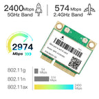 WiFi 5/6 Adapter AX3000H/AC7260 Dual Band 2.4G/5Ghz For Bluetooth 4.0/5.2 Mini PCI-E Network Wlan WiFi Card 802.11AX Win 7/10/11