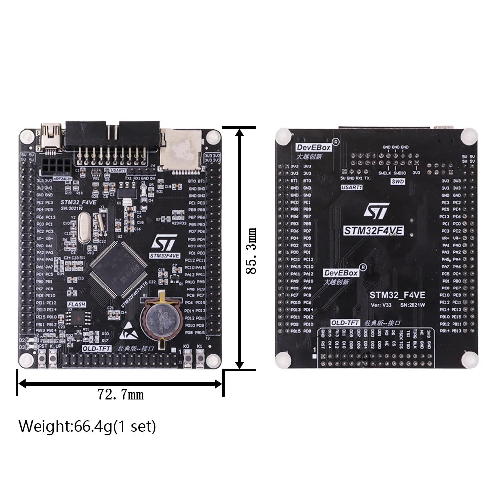 STM32F407VET6 Development Board Cortex-M4 STM32 Minimum System Learning Board ARM Core Board +3.2 Inch LCD TFT With Touch Screen