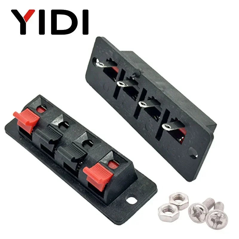 2pcs 6pcs 10pcs 2 3 4 Positions Connector Terminal Push In Jack Load Spring 4 Poles Audio Speaker Terminals Plug Socket Clip