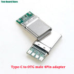1-10PCS Type-C OTG Male 4P with 5.1K Resistance Data Power Adapter 4 Solder Joint Plug USB Adapter