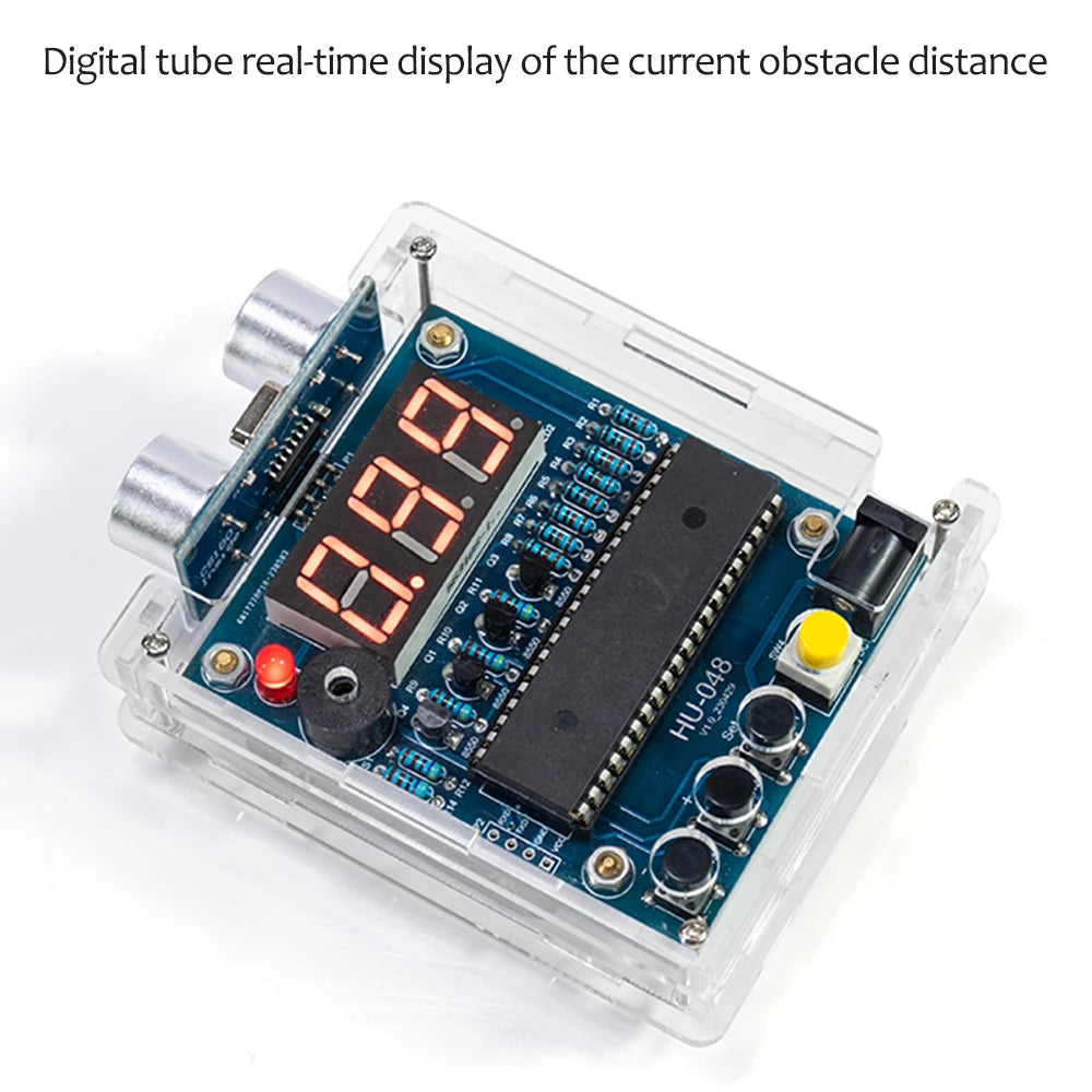 DIY Ultrasonic Rangefinder Kit 0-4M Distance Measuring Car Reverse Radar Alarm 51 Single Chip STC Electronic Welding Parts