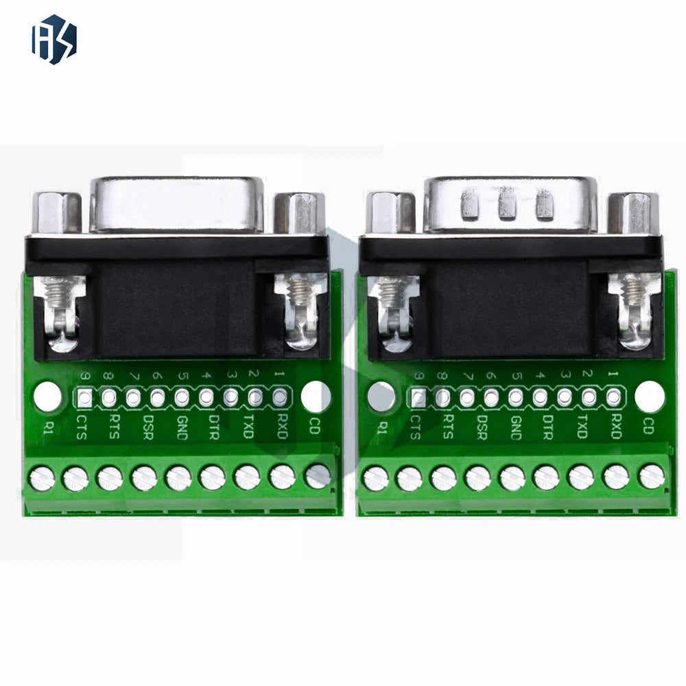 9pin Solderless Connectors DB9 RS232 Serial to Terminal Female Male Adapter Connector Breakout Board