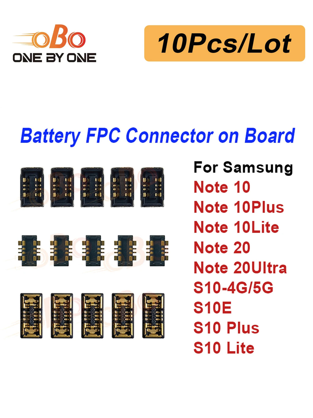 10Pcs Battery FPC Connector on Main Board Motherboard for Samsung S10 4G 5G Note 10 Plus Lite 20 Ultra Battery FPC Connector