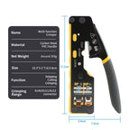 Pass Through RJ45 Cat6 Crimping Tool, 8P8C Crimper for CAT6A/CAT6/CAT5E (STP/UTP)， 3-in-1 Crimp/Cut/Strip