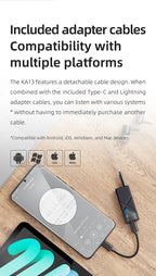 FiiO KA13 Dual CS43131 Portable DAC Amplifier for IOS/Android 3.5mm and 4.4mm Balanced Output, 550mW high Power