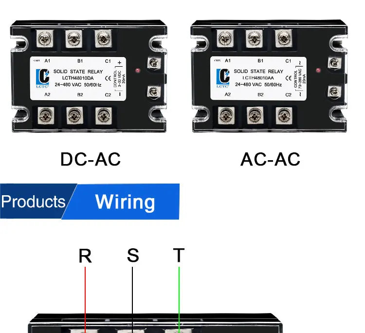 LCTC Three-phase Solid State Relay SSR 3 Phase 10A 25A 40A 60A 80A 100A 120A 150A 200A AC Control AC DC Control AC 25DA 380VAC