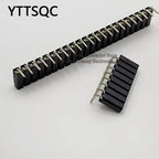 1P-40P 2.54mm PH7 Round Hole Right Angle Single Row 0.1" Breakable Stackable PCB IC Crystal Transistor Female Tin Header Socket