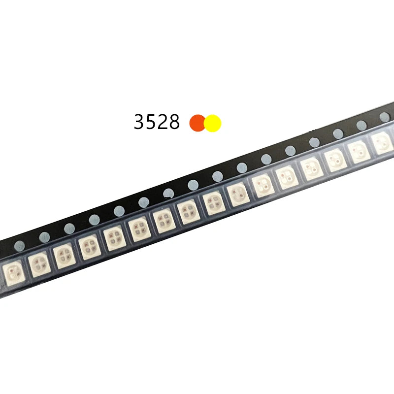 50PCS 3528 Amber+Yellow PLCC-4 Reverse Pole , 617nm+587nm , 50mA 2V 0.1w Bicolor SMD LED  LAYT67F LAY T67F
