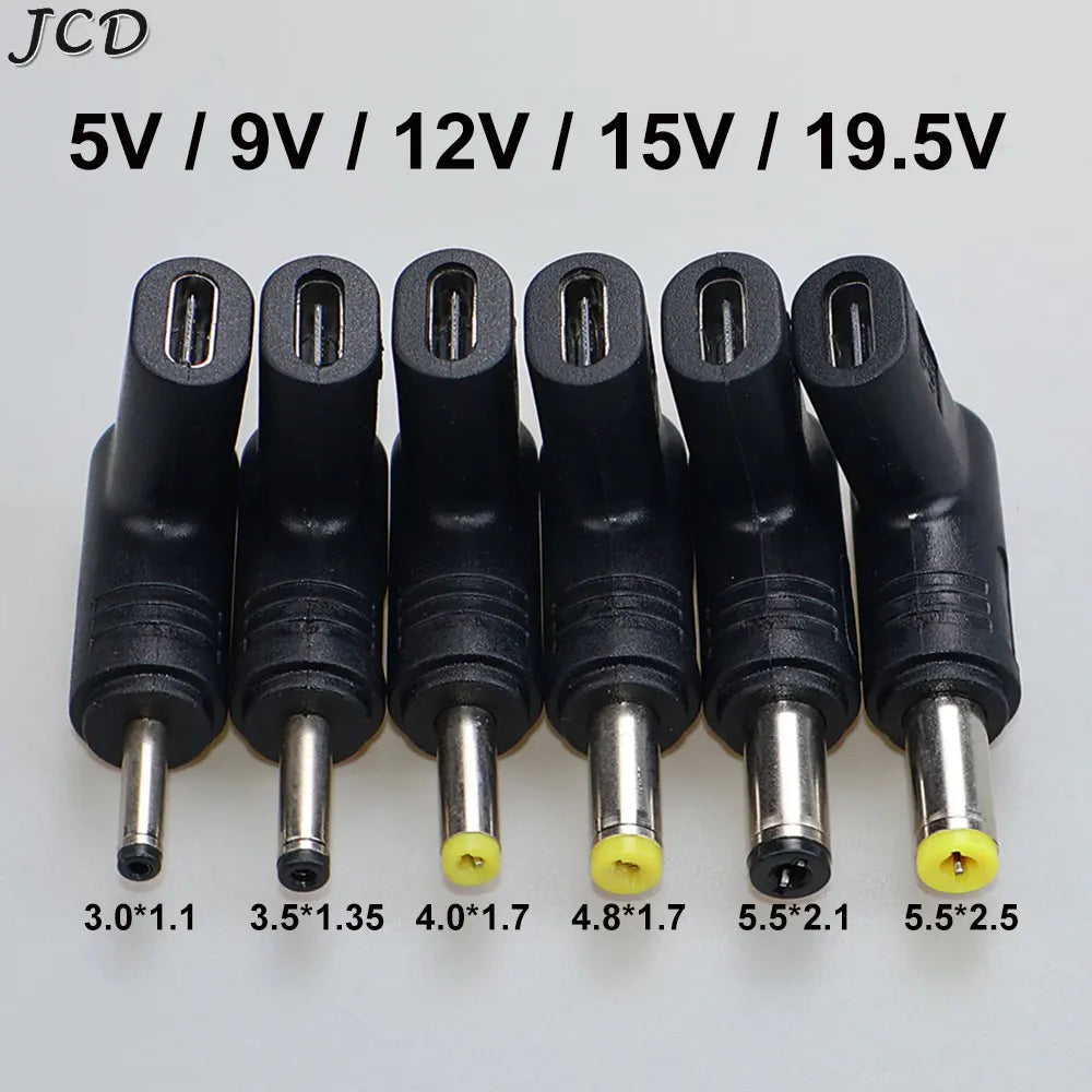 5V 9V 12V 15V 19.5V TypeC to DC Jack Plug Charge Adapter Converter for Router Tablet Fan USB C PD to DC Power Connector
