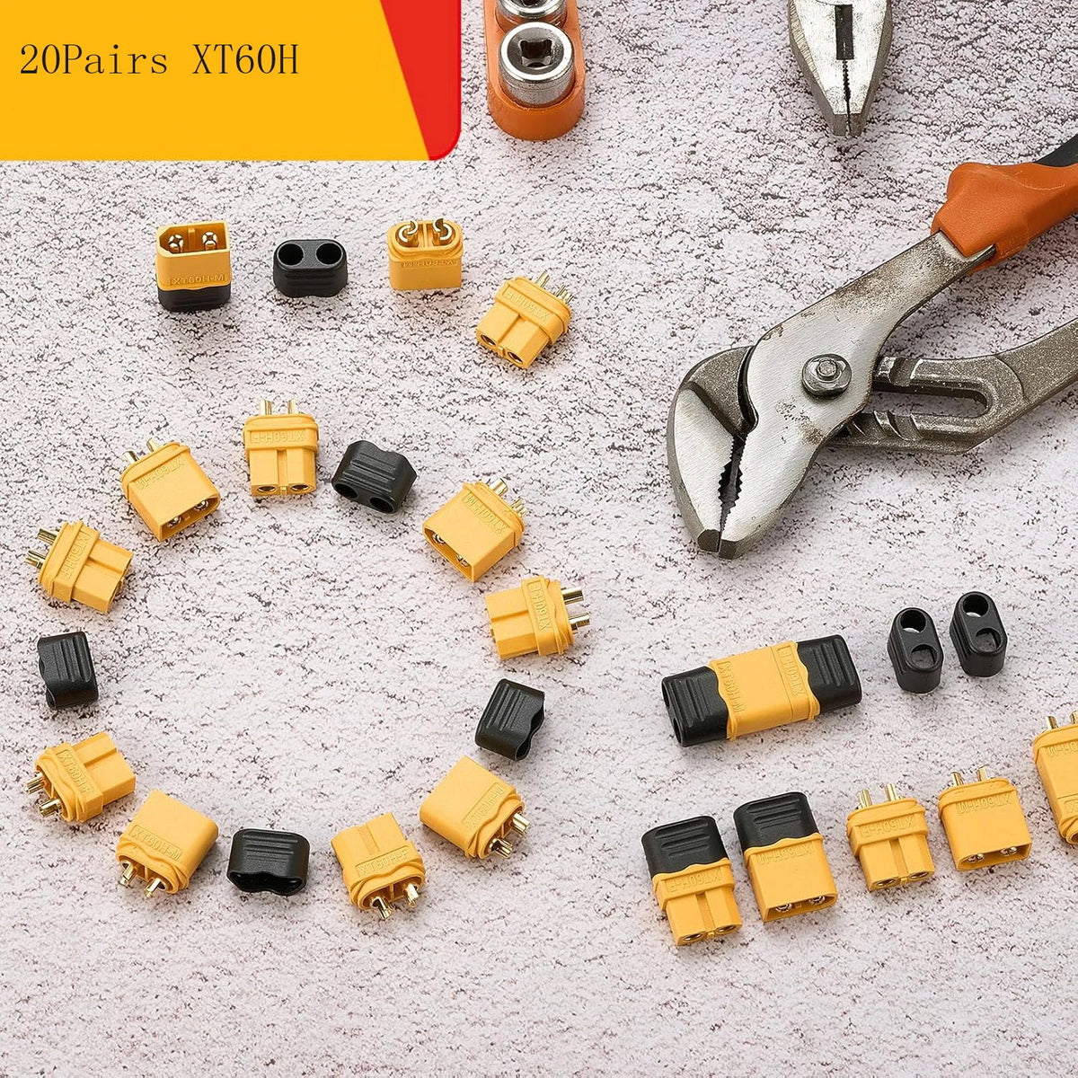 20 Pair XT60/XT60H Connectors (XT60 Upgrade) Male Female Bullet Connectors Plugs for RC Parts Lipo Battery